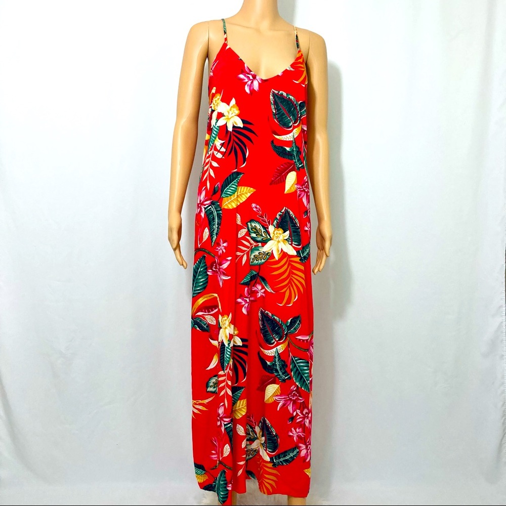 NWOT Old Navy Sleeveless Maxi Dress Tropical Floral Print SZ Large